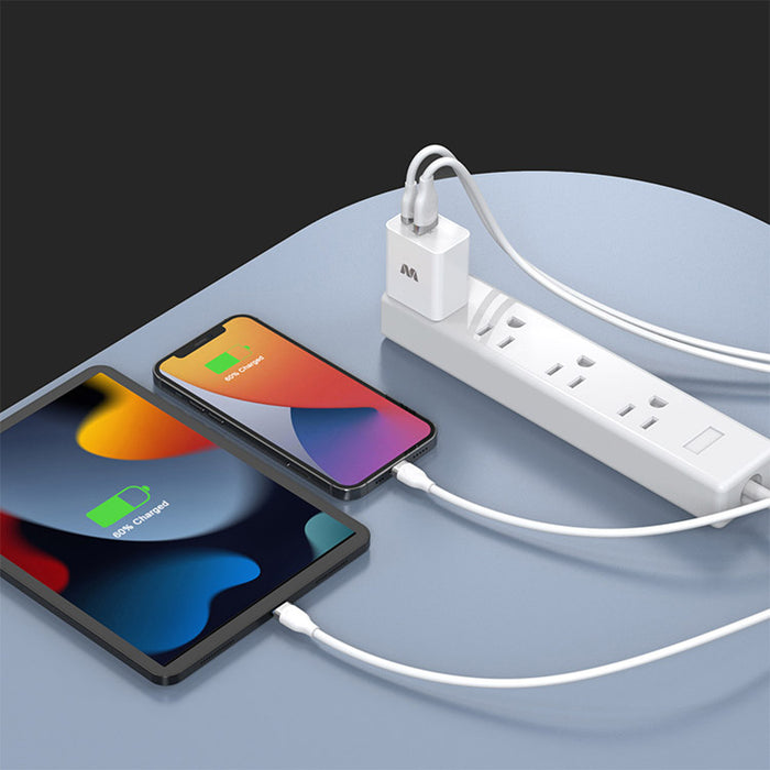 Dual Port Wall Charger (USB-A + USB-C 22W Power Delivery)