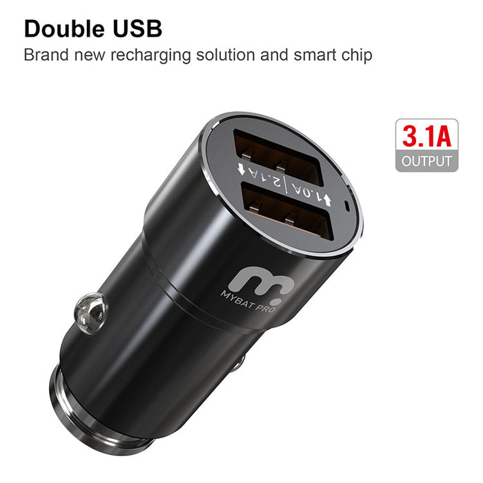 2-in-1 22W Car Charger with 6ft USB-A to USB-C Cable