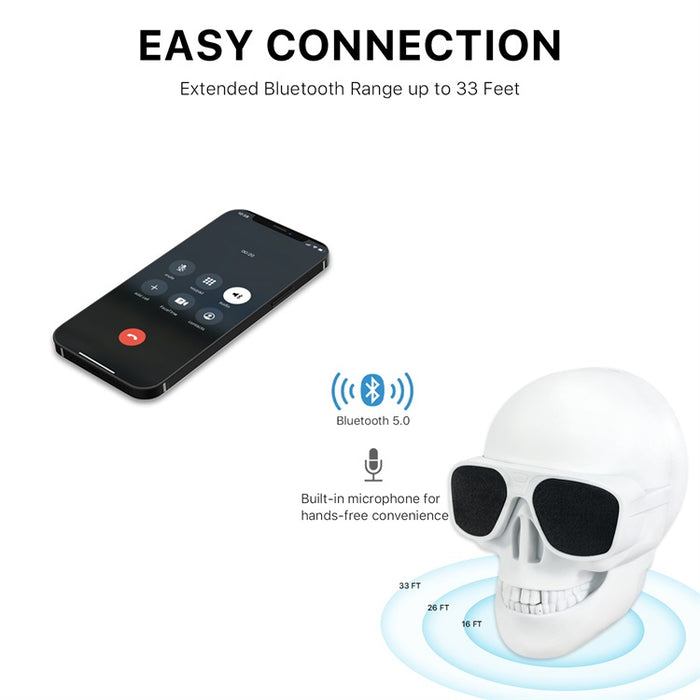 MyBat Pro Skull Jamz Bluetooth Speaker - White